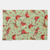 Linge De Cuisine Cardinaux de Noël | Céleri | (Horizontal)