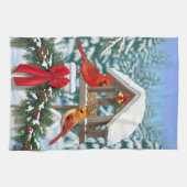 Linge De Cuisine Cardinaux et nourriciers d'oiseaux de Noël (Horizontal)