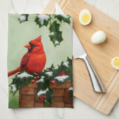Linge De Cuisine Cardinaux rouges du Nord et Holly (Quart Plié)