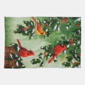 Linge De Cuisine Cardinaux rouges du Nord et Holly (Horizontal)