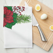 Linge De Cuisine Cardinaux rouges sur décoration de Noël (Quart Plié)