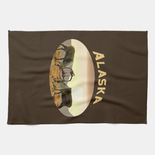 Linge De Cuisine Caribou Duel - Alaska (Horizontal)