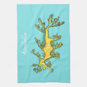 Linge De Cuisine Caricature amusante de dragon de mer feuillu (Vertical)