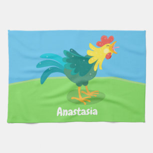 Linge De Cuisine Caricature amusante du coq à rames