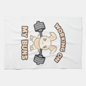 Linge De Cuisine Caricature Bunny - Travailler Sur Mes Buns - Gym (Horizontal)