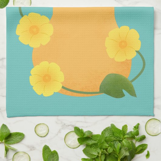 Linge De Cuisine Caricature citrouille gourde en beuret joyeux (Plié)