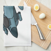 Linge De Cuisine Caricature d'avion de chasse militaire (Quart Plié)
