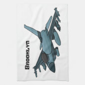 Linge De Cuisine Caricature d'avion de chasse militaire (Vertical)