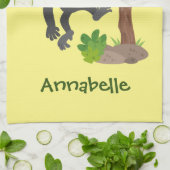 Linge De Cuisine Caricature de bébé gorille joyeux (Plié)