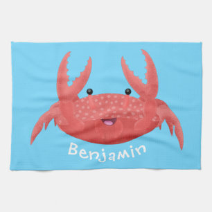 Linge De Cuisine Caricature de crabe rouge cuite
