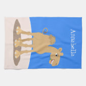 Linge De Cuisine Caricature de dromadaire joyeux et souriant (Horizontal)