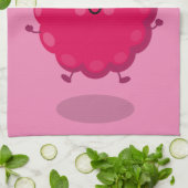 Linge De Cuisine Caricature de framboise très heureuse (Plié)
