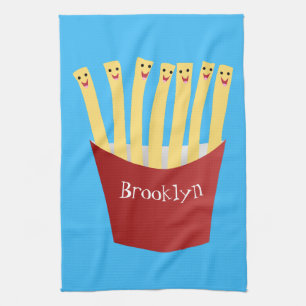 Linge De Cuisine Caricature de frites Cute kawaii fast food