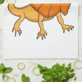 Linge De Cuisine Caricature de lézard à col frisé orange (Plié)