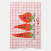 Linge De Cuisine Caricature de piments chantants mignons (Vertical)