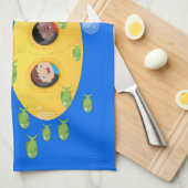 Linge De Cuisine Caricature de poisson sous-marin jaune mignon (Quart Plié)