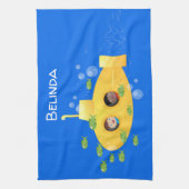 Linge De Cuisine Caricature de poisson sous-marin jaune mignon (Vertical)