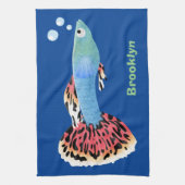 Linge De Cuisine Caricature de poisson tropical guppy très chic (Vertical)