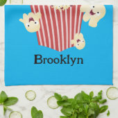 Linge De Cuisine Caricature de pop-corn drôles (Plié)