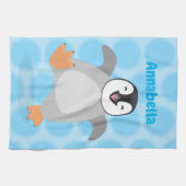 Linge De Cuisine Caricature de poussin de pingouin mignon et joyeus (Horizontal)