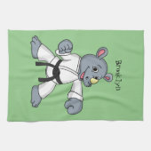 Linge De Cuisine Caricature de rhino kung fu (Horizontal)