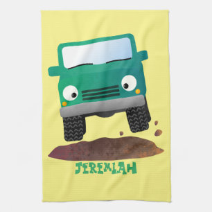 Linge De Cuisine Caricature de voiture 4 X4 hors route