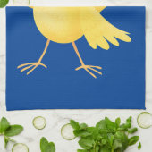 Linge De Cuisine Caricature d'oiseau canari jaune chantant mignon (Plié)