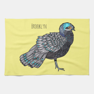 Linge De Cuisine Caricature d'oiseau de faisan paon de Bornéo