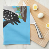 Linge De Cuisine Caricature d'oiseau de safari de barbecue jaune am (Quart Plié)