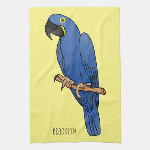 Linge De Cuisine Caricature d'oiseau macaw Hyacinth