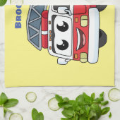 Linge De Cuisine Caricature du moteur de feu joyeux (Plié)