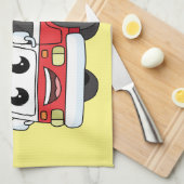 Linge De Cuisine Caricature du moteur de feu joyeux (Quart Plié)