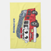 Linge De Cuisine Caricature du moteur de feu joyeux (Vertical)