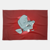 Linge De Cuisine Caricature hippo de Noël (Horizontal)