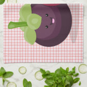 Linge De Cuisine Caricature mignonne mauve mangouste (Plié)