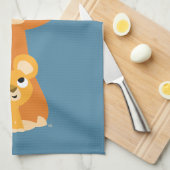 Linge De Cuisine Caricature mignonne Mère Lion et Cub (Quart Plié)