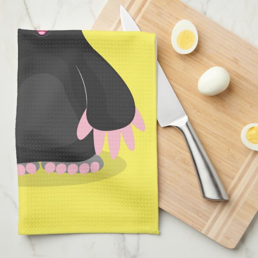 Linge De Cuisine Caricature mole joyeux (Quart Plié)