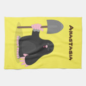 Linge De Cuisine Caricature mole joyeux (Horizontal)