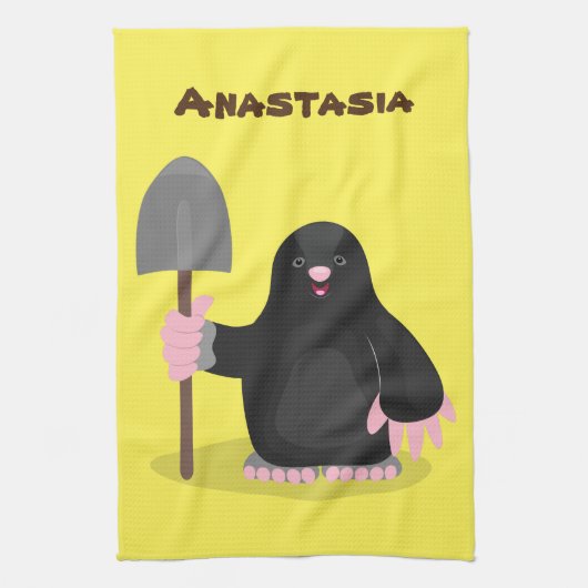 Linge De Cuisine Caricature mole joyeux (Vertical)