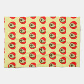 Linge De Cuisine Caricature Vert De L'Avocado Dans Le Coeur Rouge (Horizontal)