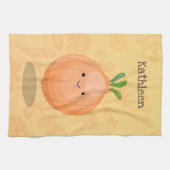 Linge De Cuisine Caricature vert oignon brun joli (Horizontal)