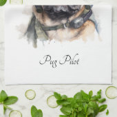 Linge De Cuisine Carlin Pet Pilot personnalisable (Plié)