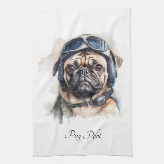 Linge De Cuisine Carlin Pet Pilot personnalisable (Vertical)