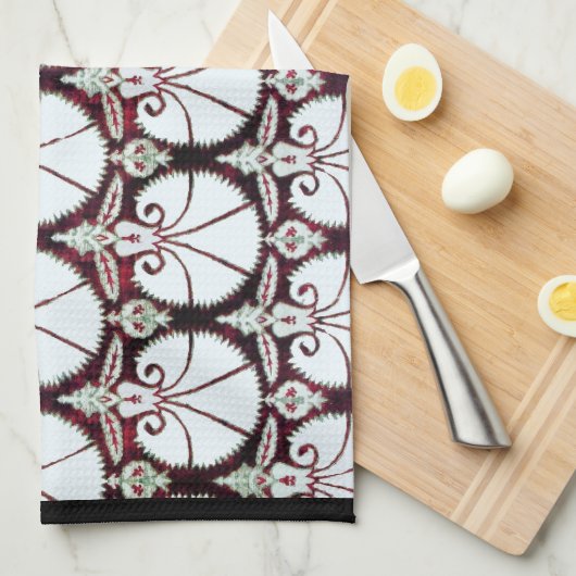 LINGE DE CUISINE CARNATIONS BLANCHES DE DOMMAQUES (Quart Plié)