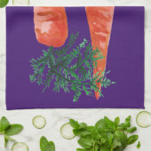 Linge De Cuisine Carottes d'aquarelle violet (Plié)