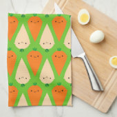 Linge De Cuisine Carottes et panais heureux (Quart Plié)
