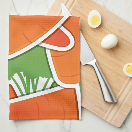 Linge De Cuisine Carottes funky ! (Quart Plié)