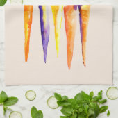 Linge De Cuisine Carottes mignonnes aquarelle art (Plié)