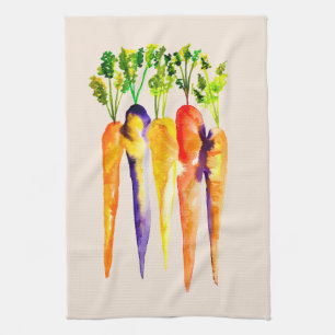 Linge De Cuisine Carottes mignonnes aquarelle art