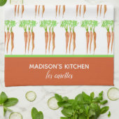 Linge De Cuisine Carottes Rustiques Français Personnalisées (Plié)